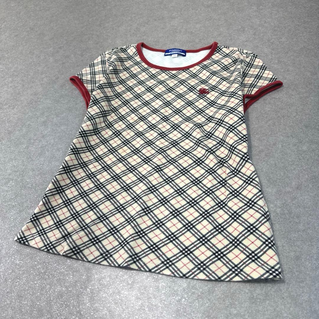 BURBERRY BLUE LABEL ノバチェック 短袖 カットソー 刺繍ロゴ