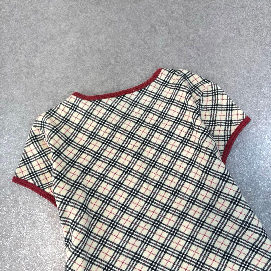BURBERRY BLUE LABEL ノバチェック 短袖 カットソー 刺繍ロゴ