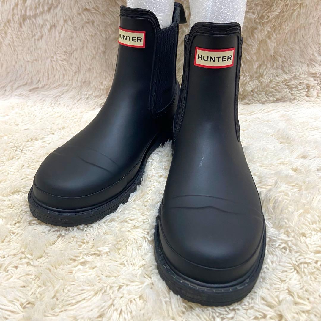 【美品】HUNTER レインブーツ　CHELSEA BOOT 黒　WFS1018