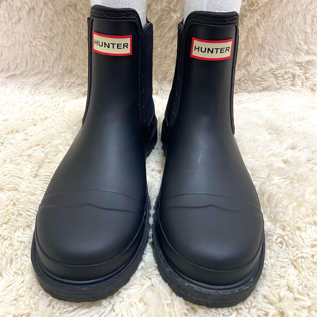 【美品】HUNTER レインブーツ　CHELSEA BOOT 黒　WFS1018