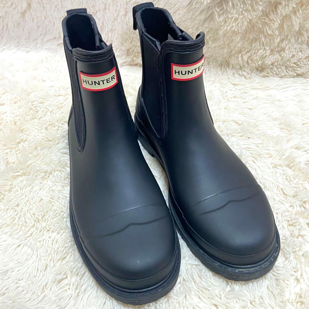 【美品】HUNTER レインブーツ　CHELSEA BOOT 黒　WFS1018