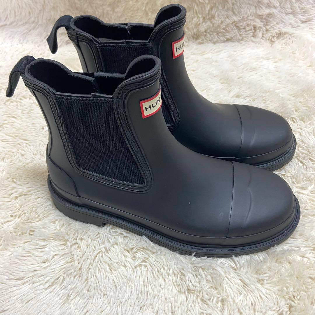 【美品】HUNTER レインブーツ　CHELSEA BOOT 黒　WFS1018