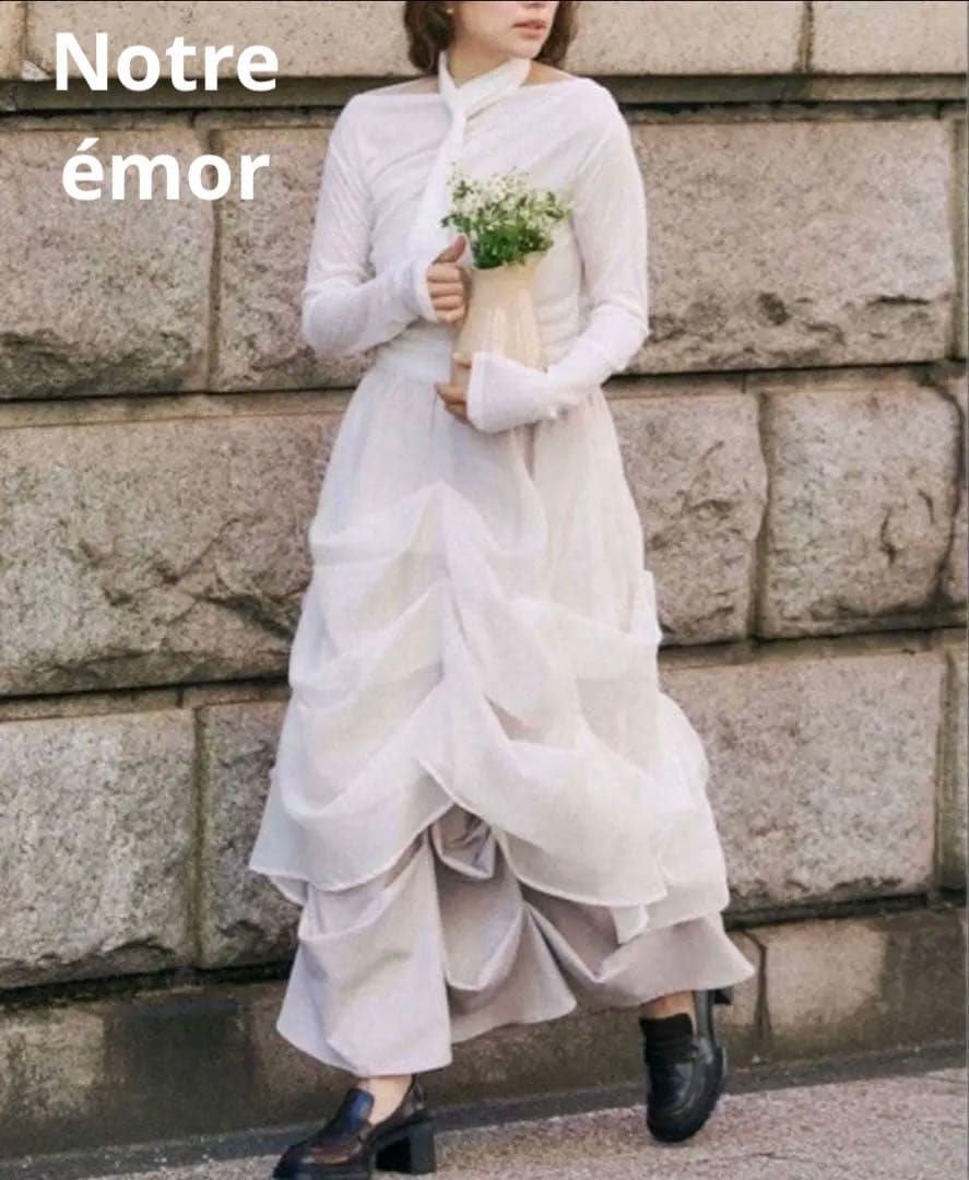＊NOTRE emor ＊レイヤード＊シアーピックスカート＊新品