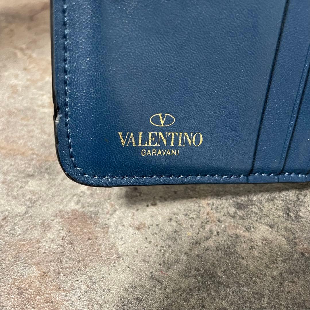 美品 VALENTINO GARAVANI スタッズ コンパクトウォレット