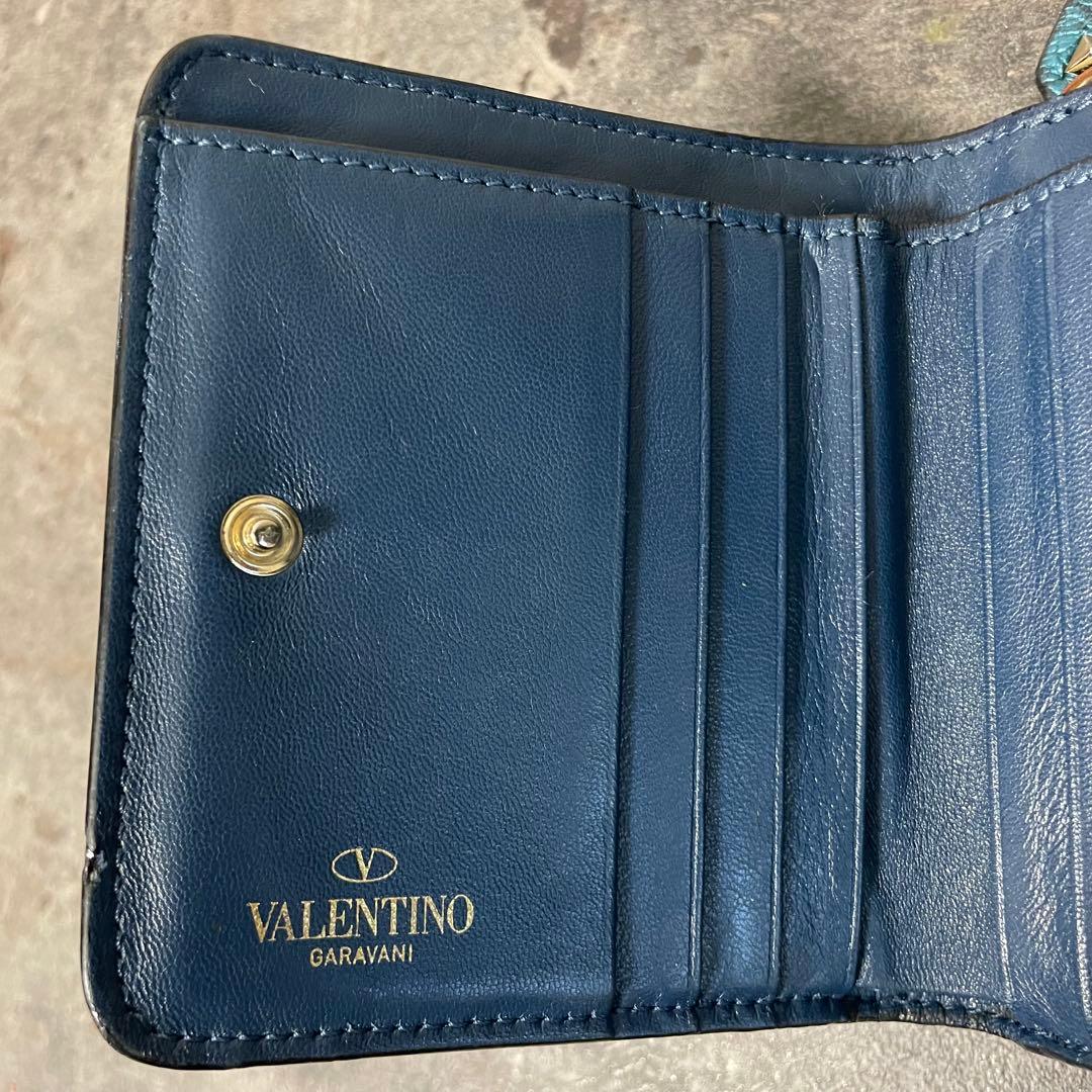 美品 VALENTINO GARAVANI スタッズ コンパクトウォレット