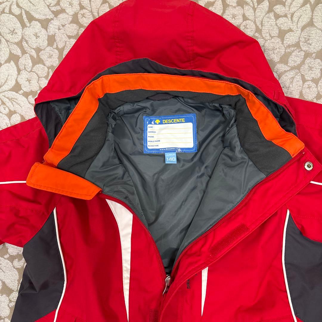 DESCENTE 子ども用スキーウェア 140サイズ 赤