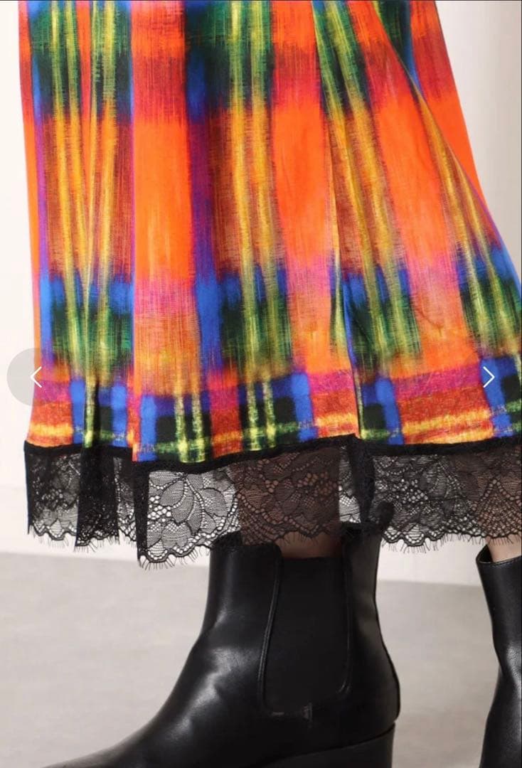 デシグアル Desigual タータンチェックレディース スリムミディスカート