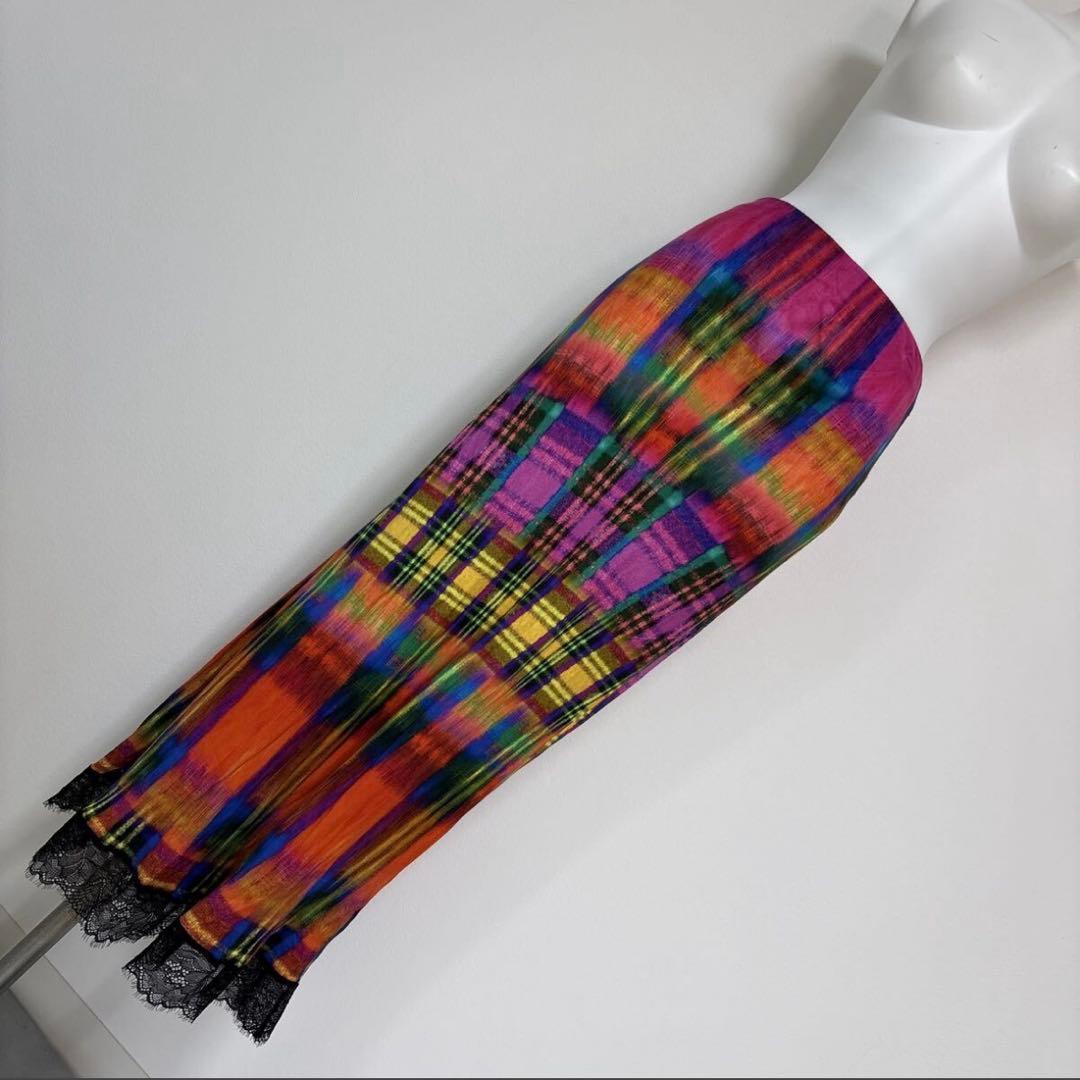 デシグアル Desigual タータンチェックレディース スリムミディスカート