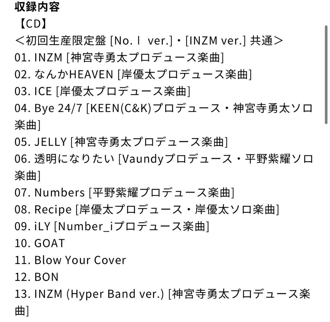 Number_i アルバム　No.I 3形態セット