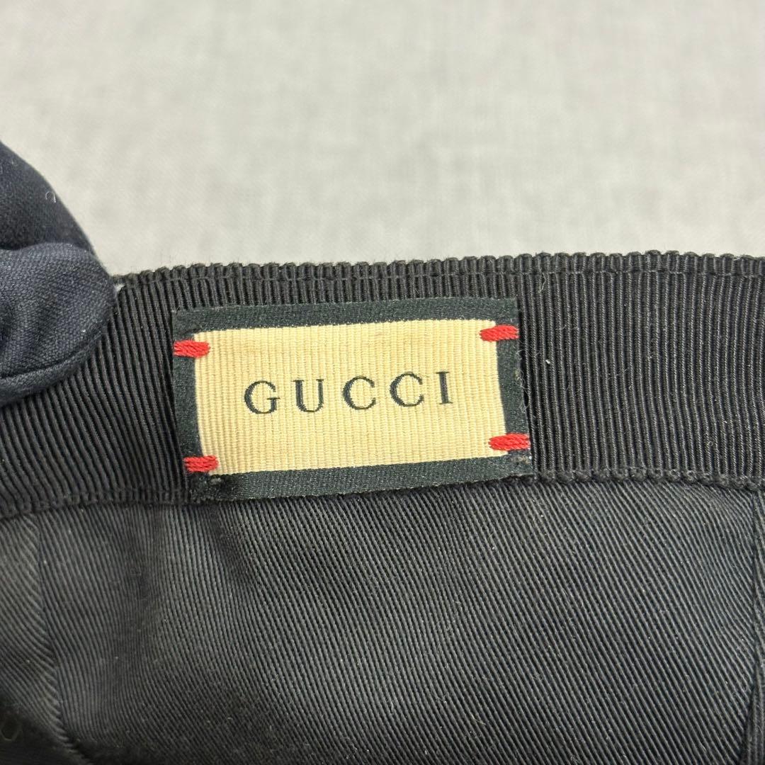 美品GUCCI グッチ GGキャンバス シェリーライン ベースボールキャップ 黒