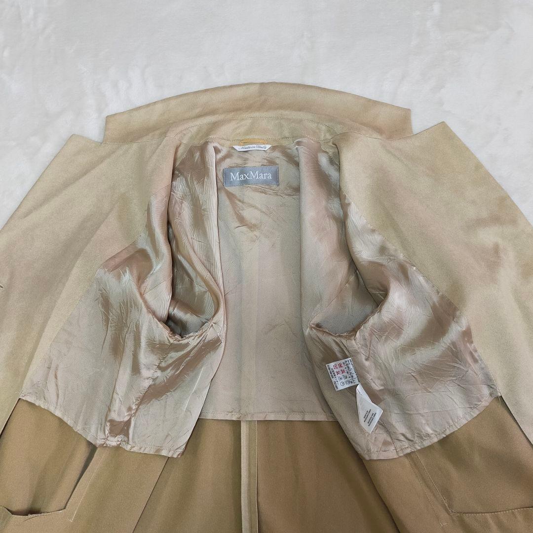 イタリア製　Max Mara　銀タグ　スウェード調　ロングコート