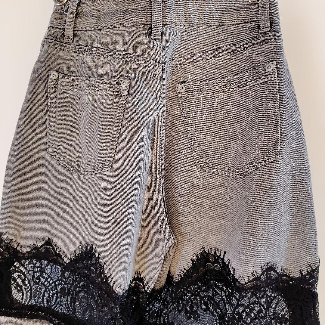 美品❤Darich(ダーリッチ)スカラップレースデニムロングパンツ　サイズS