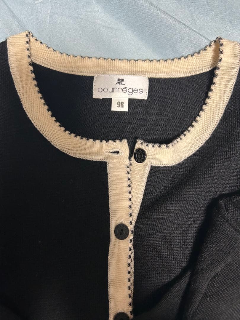 Courreges ポイントロゴ アンサンブル ニット ブラック