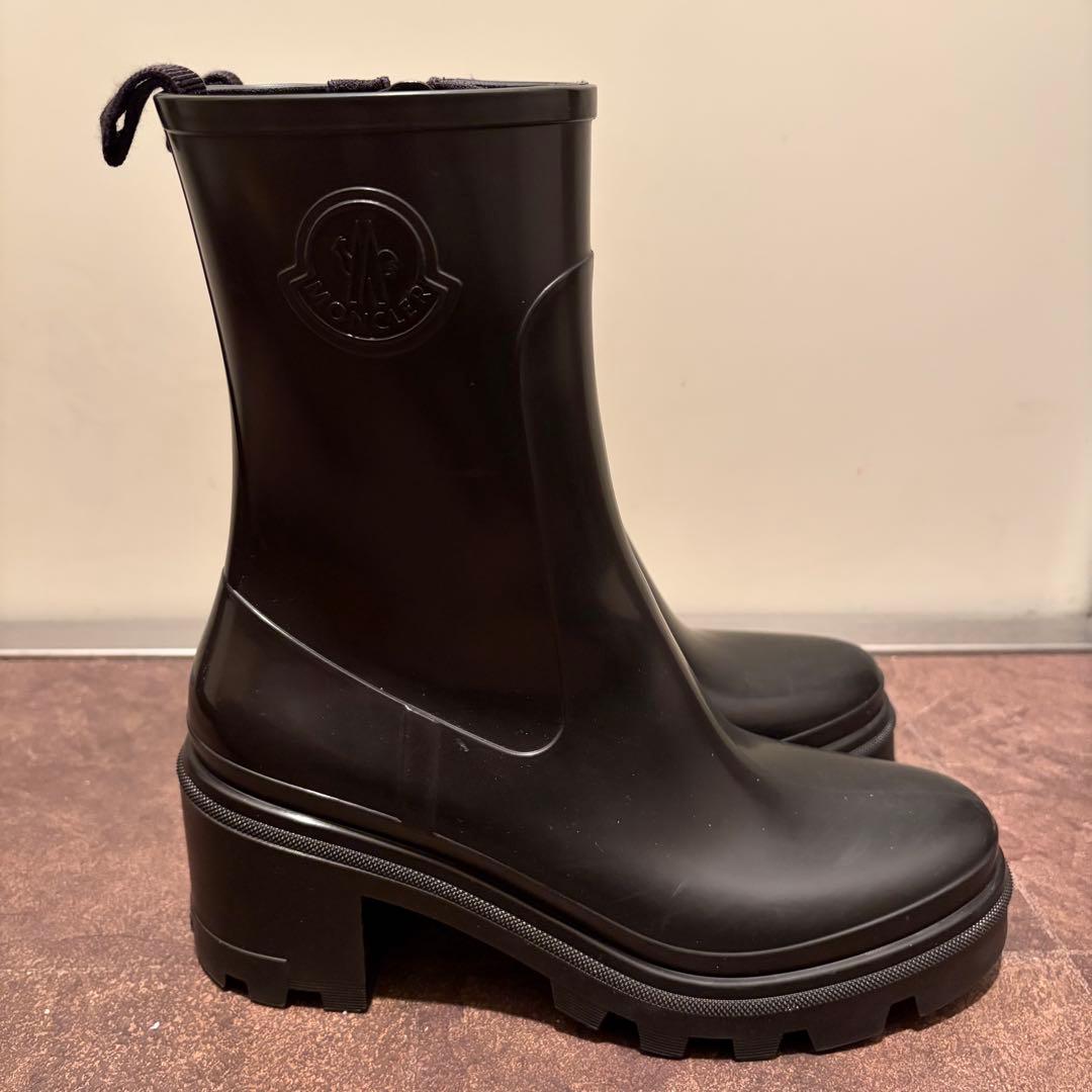 MONCLER ブラック レインブーツ ハイヒール　41サイズ