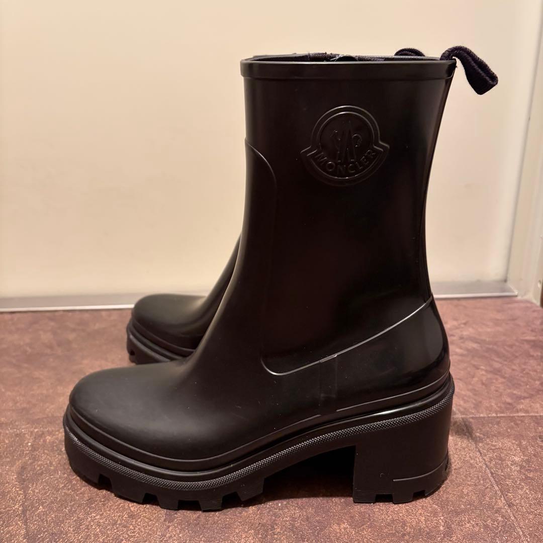 MONCLER ブラック レインブーツ ハイヒール　41サイズ