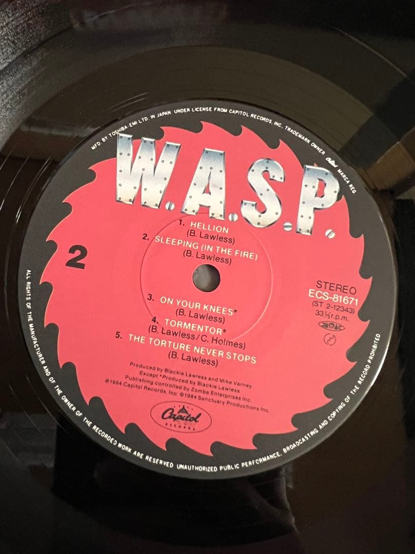 1984年 帯付き美盤 W.A.S.P.『魔人伝』LP 洋楽レコード　デビュー