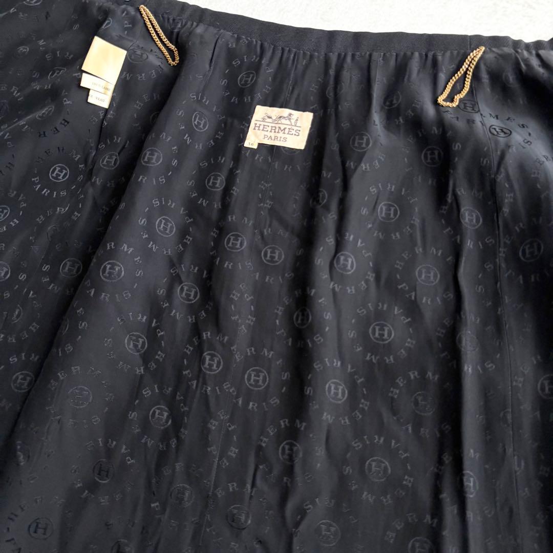 美品✨エルメス 裏地総柄 レザーベルト 巻きスカート ロングスカート 36