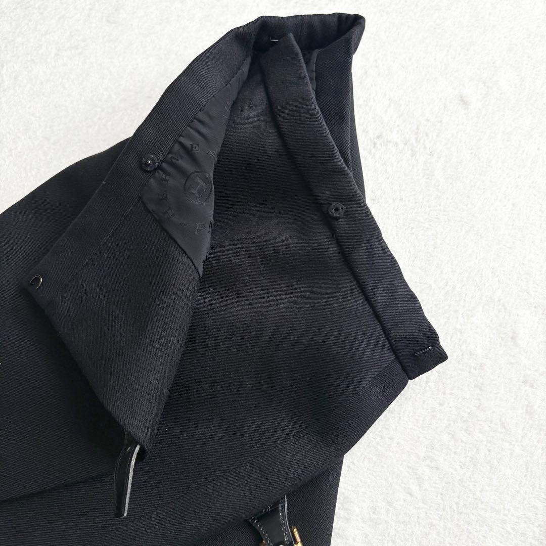 美品✨エルメス 裏地総柄 レザーベルト 巻きスカート ロングスカート 36