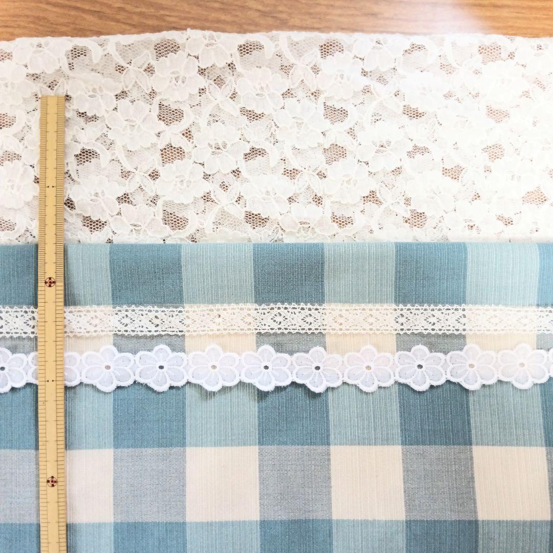 mamako様特注品♥花柄チュールレース＆グレージュブルー 丈38×110×3枚