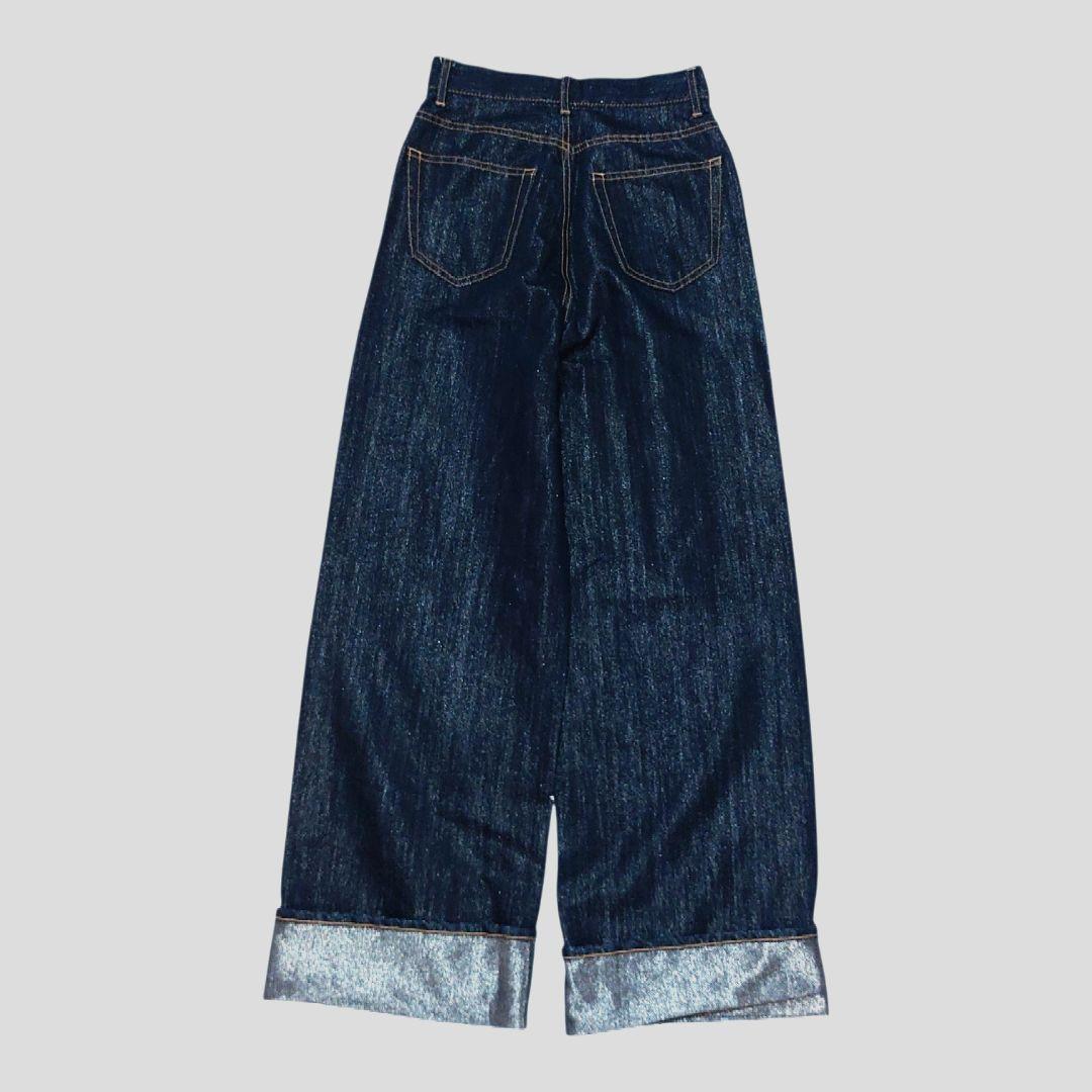 moussy マウジーGLITTER DENIM WIDE STRAIGHT