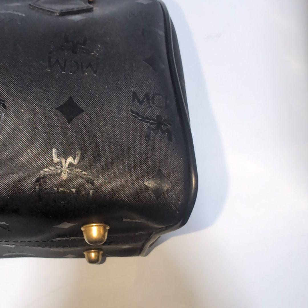 MCM エムシーエム ヴィセトス総柄 ナイロン☓レザー ミニボストンバッグ