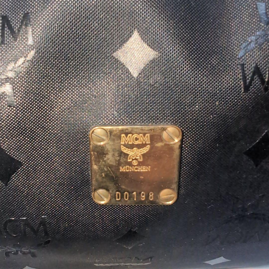 MCM エムシーエム ヴィセトス総柄 ナイロン☓レザー ミニボストンバッグ