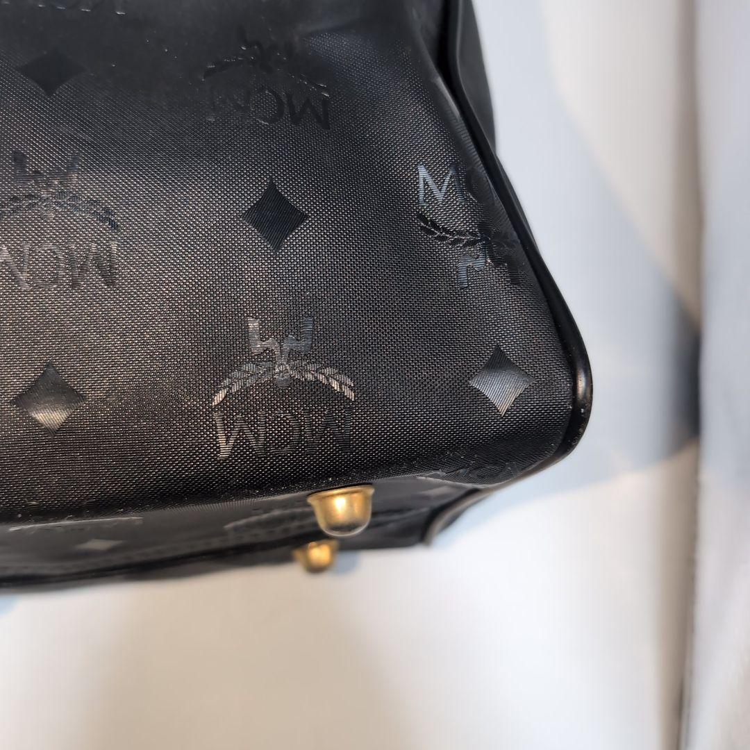 MCM エムシーエム ヴィセトス総柄 ナイロン☓レザー ミニボストンバッグ