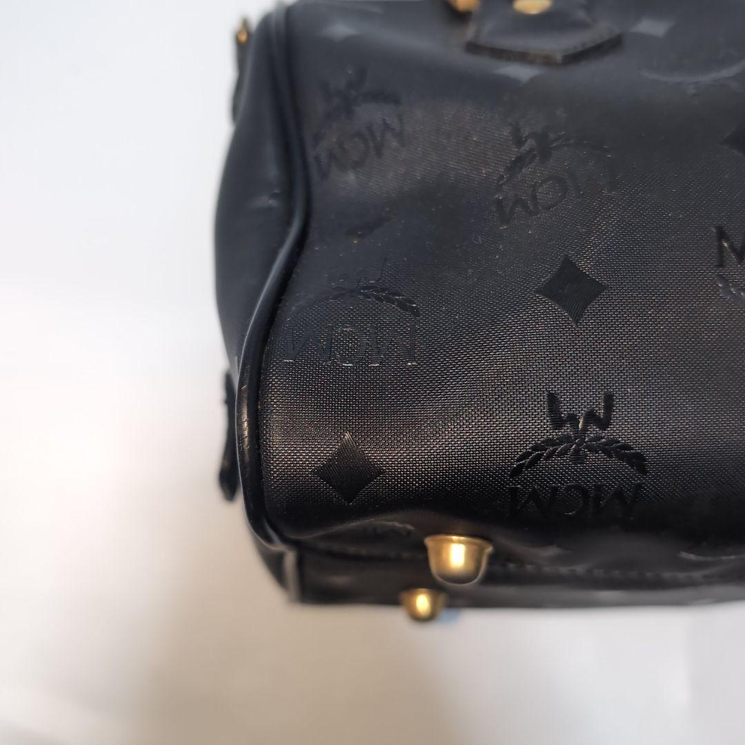 MCM エムシーエム ヴィセトス総柄 ナイロン☓レザー ミニボストンバッグ