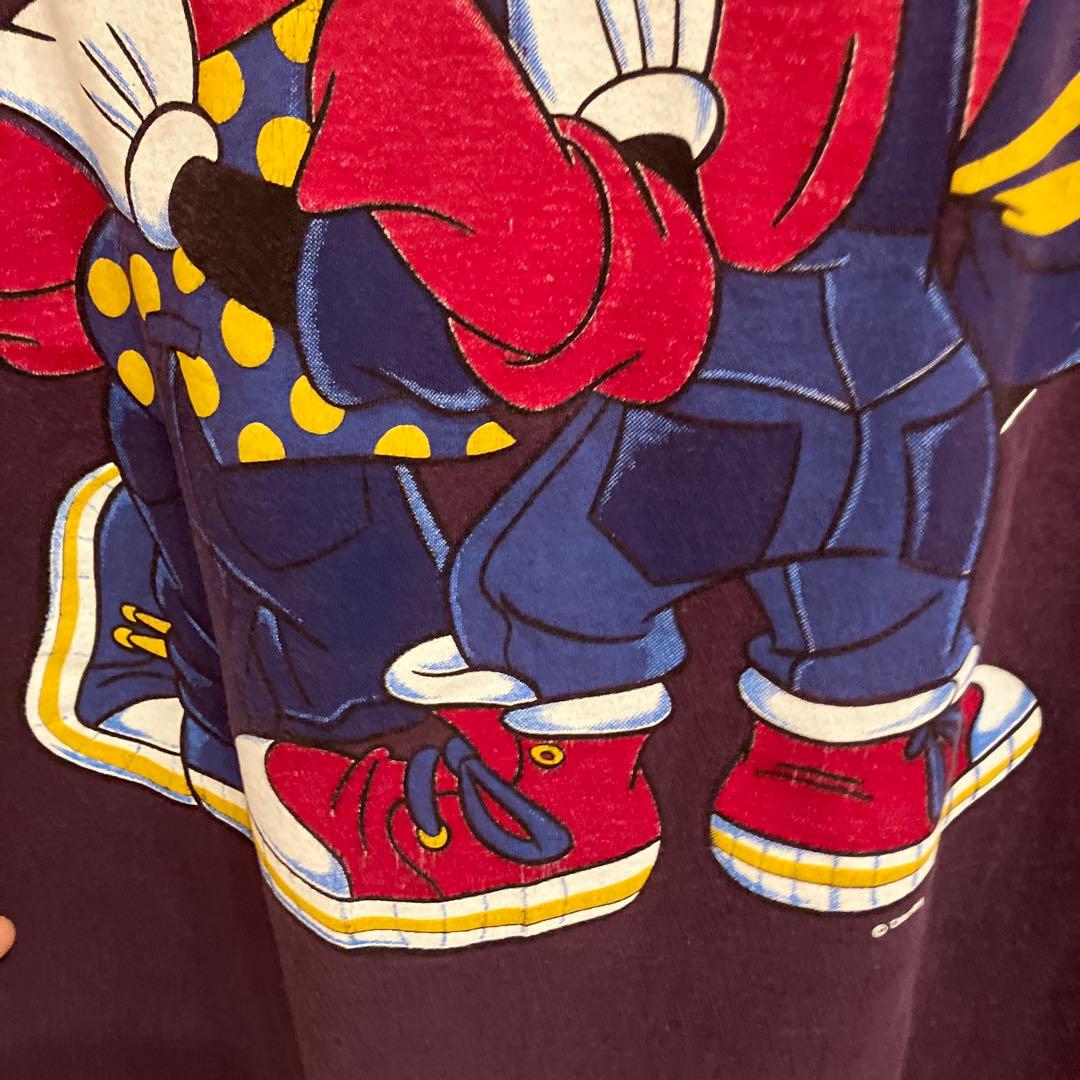古着 90's ディズニー ミッキー ミニー Tシャツ パープル　L