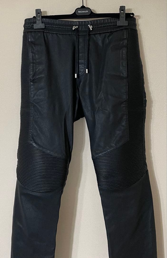 希少品★BALMAIN 羊革 レザーパンツ ★コラボ★即日完売商品★