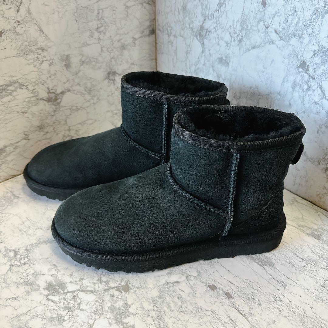 UGG Classic Mini II ムートンブーツ 25cm 黒 スエード