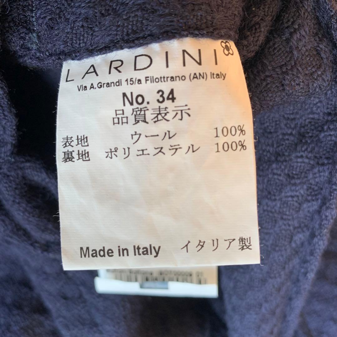 LARDINI ネイビー ジャガード ウール テーラードジャケット 44