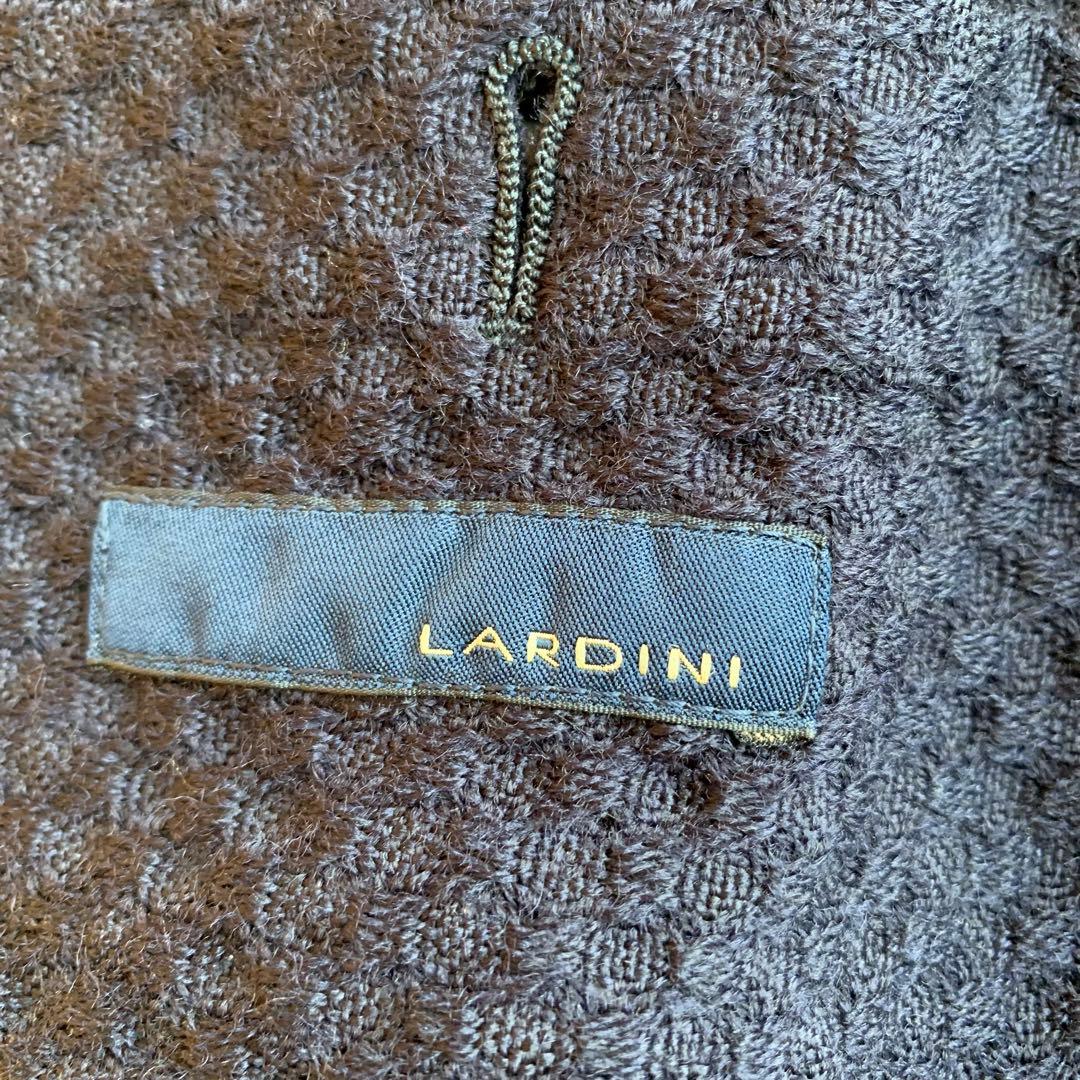 LARDINI ネイビー ジャガード ウール テーラードジャケット 44