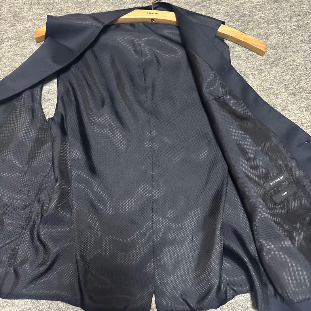 BOSSネイビー スリムフィット スーツベスト