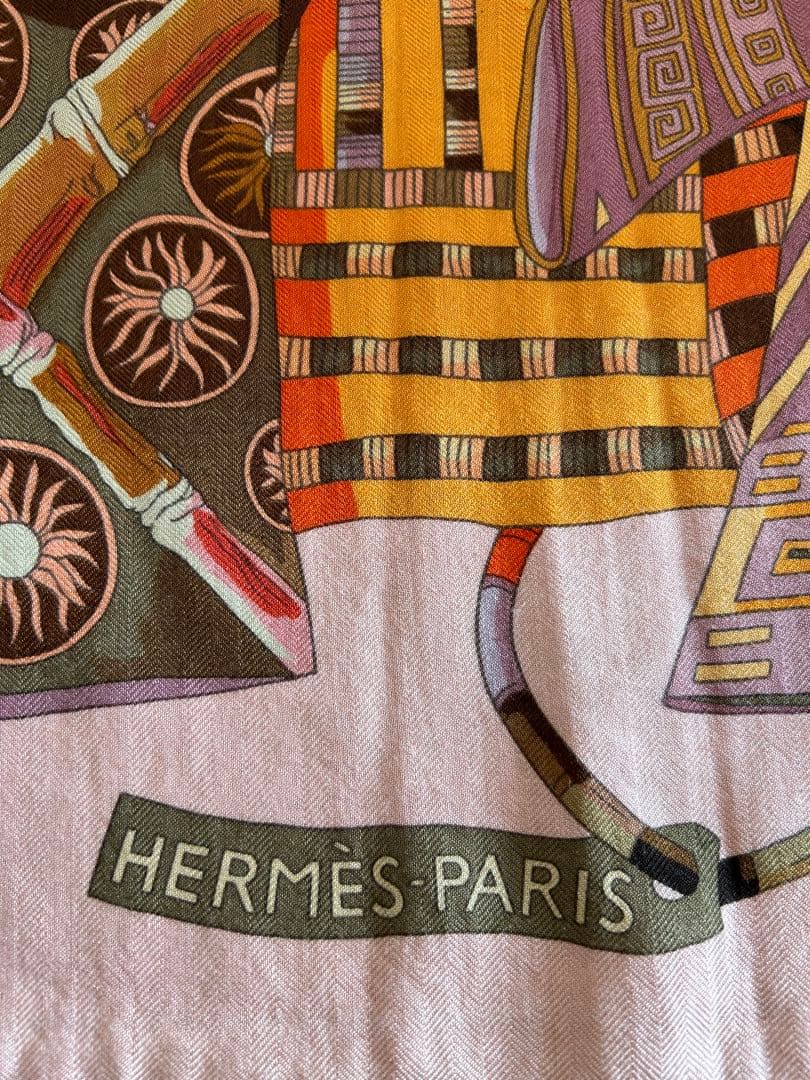 HERMES エルメス　大判ストールカシシル　VOYAGE EN ETOFFES