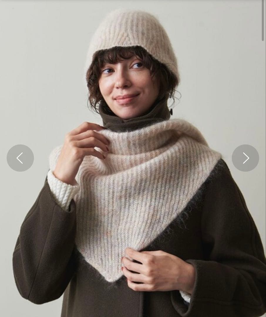 【Steven Alan】トライアングルニットストール_オフホワイト