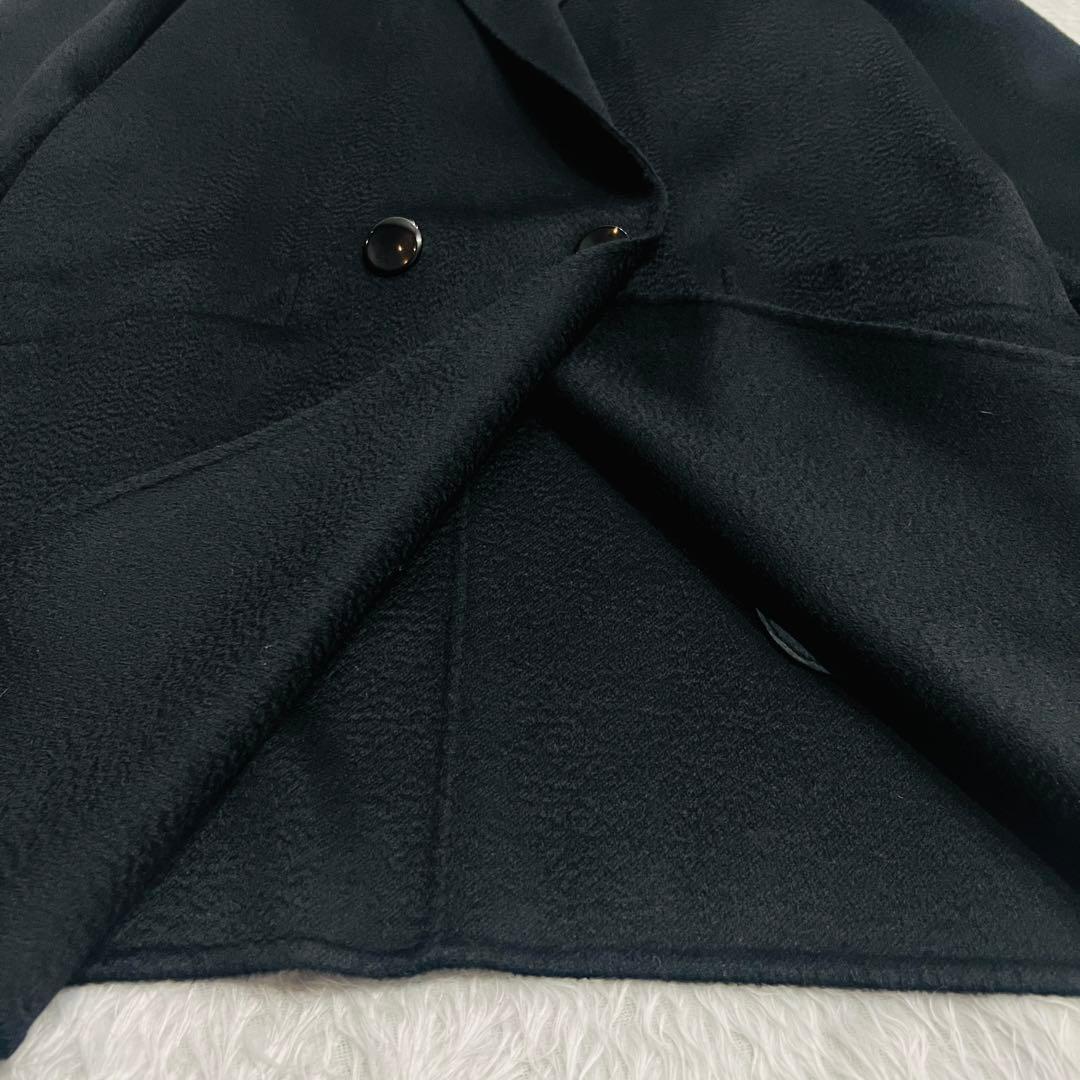 【美品】高級生地　ロロピアーナ カシミヤ100% フレアロングコート　ブラックL