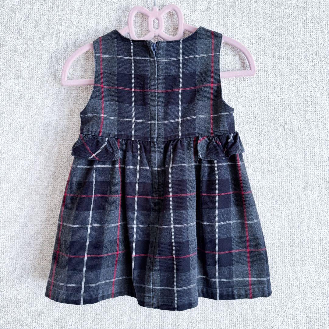 【美品】 familiar ファミリア フリル ジャンバースカート 90