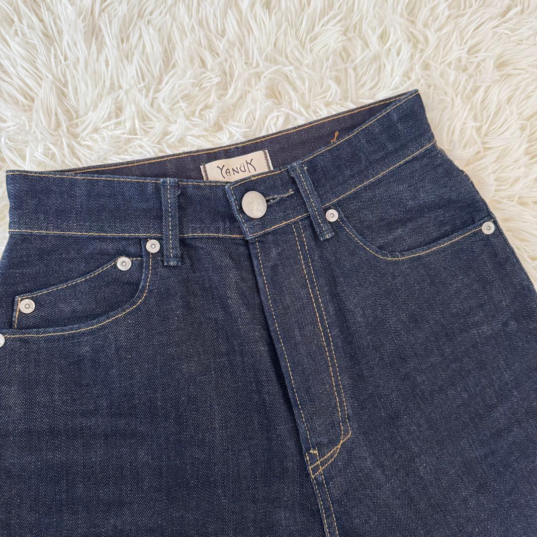 美品✨ヤヌーク ボーイズストレート LEAレア デニム ワンウォッシュ 23