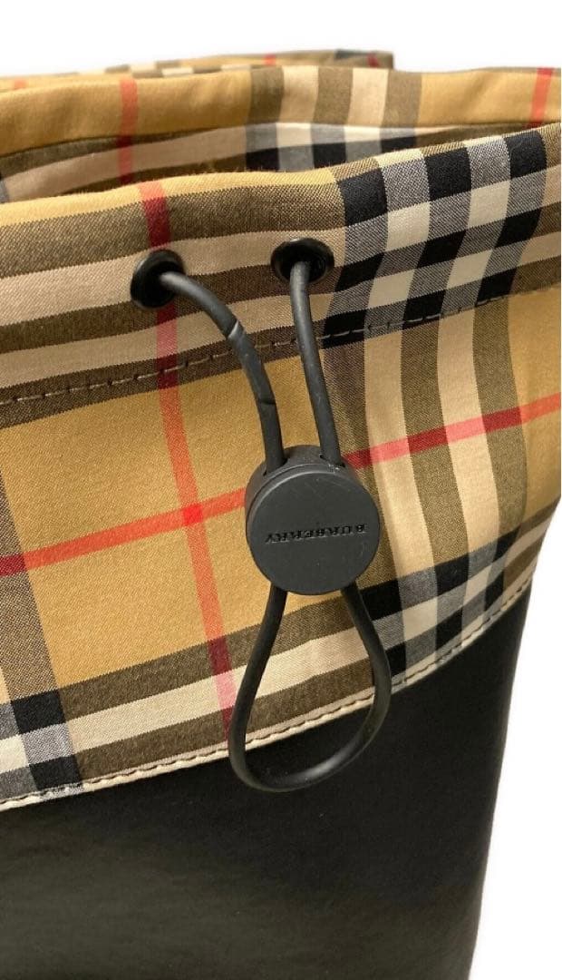 未使用品　BURBERRY ノバチェック ロングレインブーツ　調整ヒモ　22.5