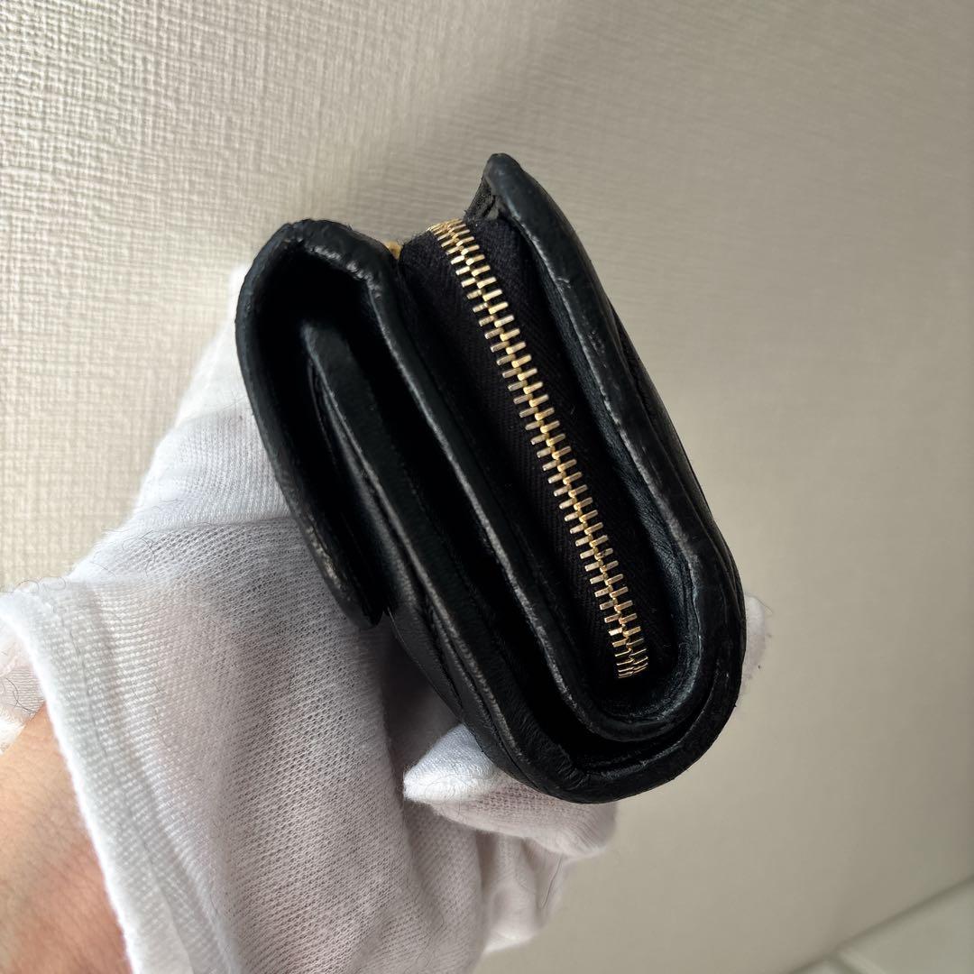 希少✨ミュウミュウ 二つ折り財布 マテラッセ ロゴ金具 レザー ブラック