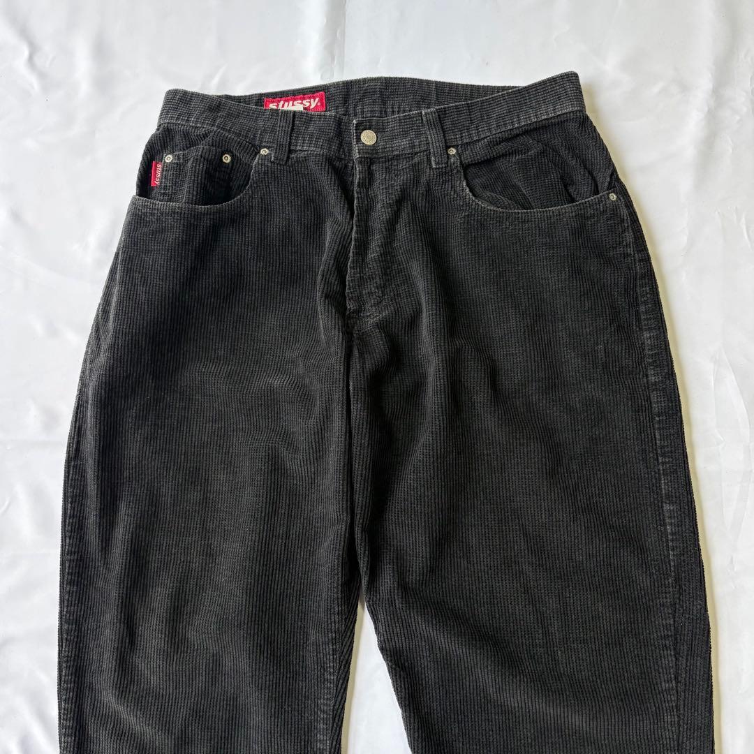 90’s USA製 OLD STUSSY ブラック コーデュロイ パンツ 36