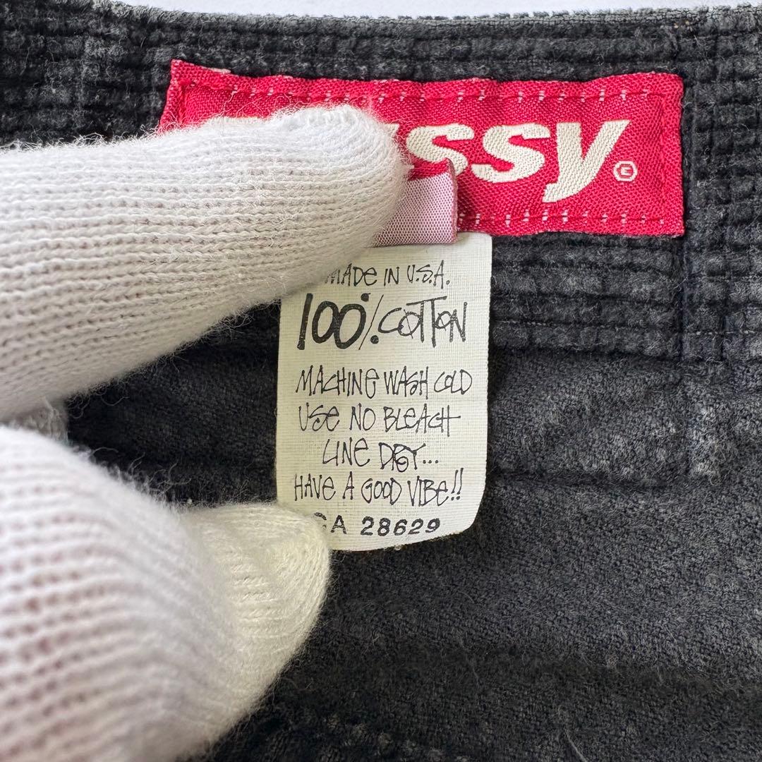 90’s USA製 OLD STUSSY ブラック コーデュロイ パンツ 36