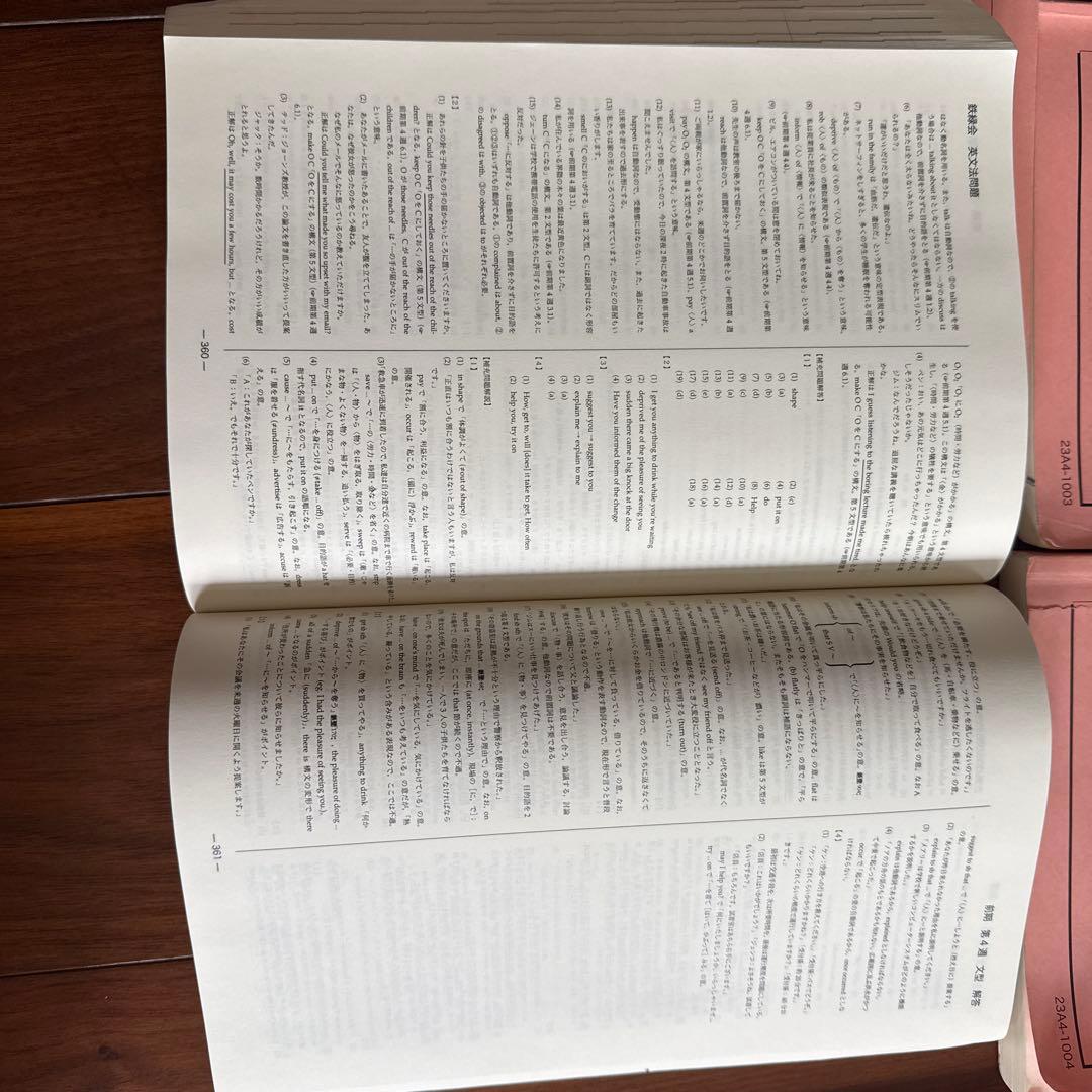 鉄緑会英語・高一・高二英語発展講習・英文法問題(書き込みあり)