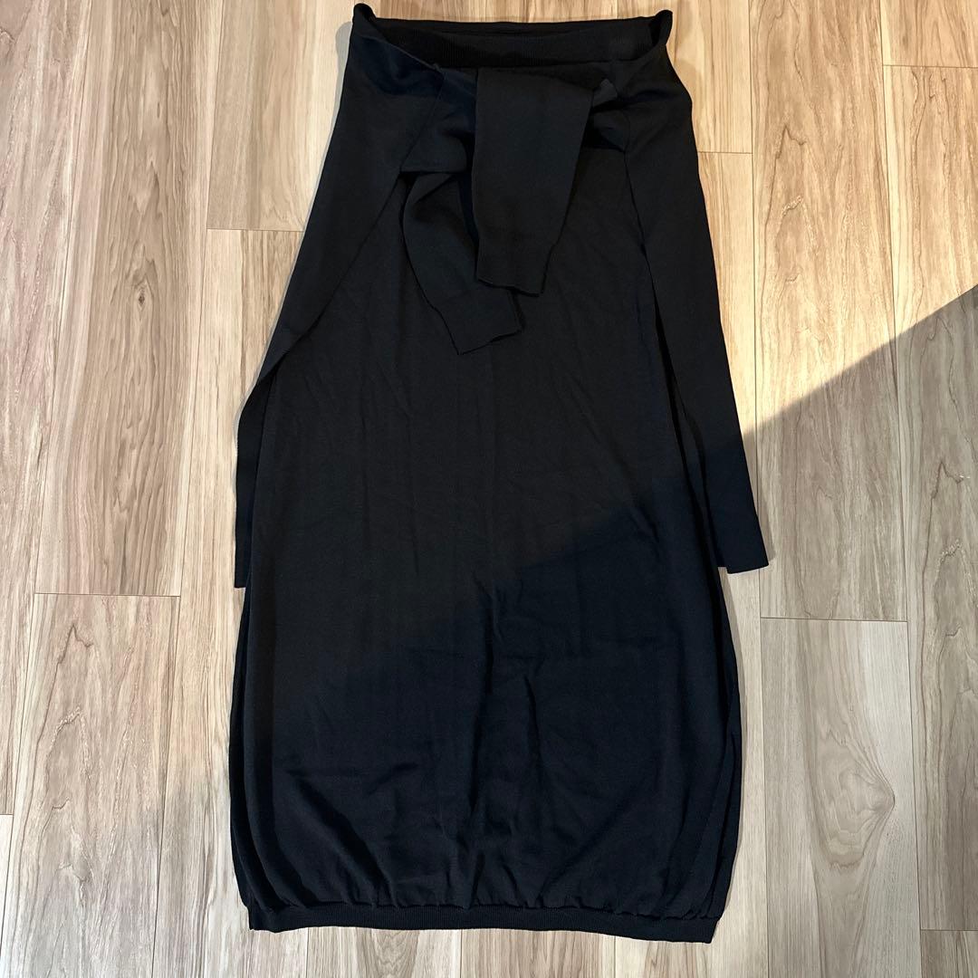 【RIM.ARK】Knit wrapped SK （BLK）