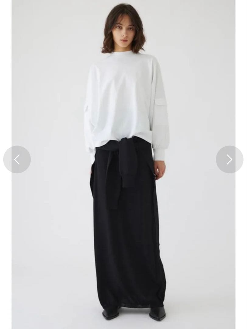 【RIM.ARK】Knit wrapped SK （BLK）
