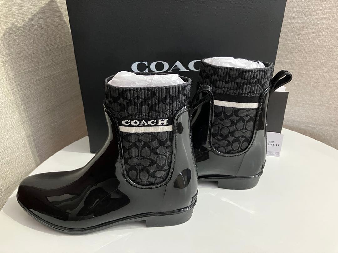 はるりんりんCOACH ブラック レインブーツ