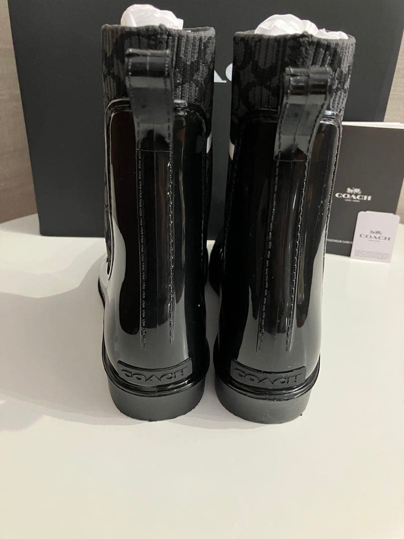 はるりんりんCOACH ブラック レインブーツ