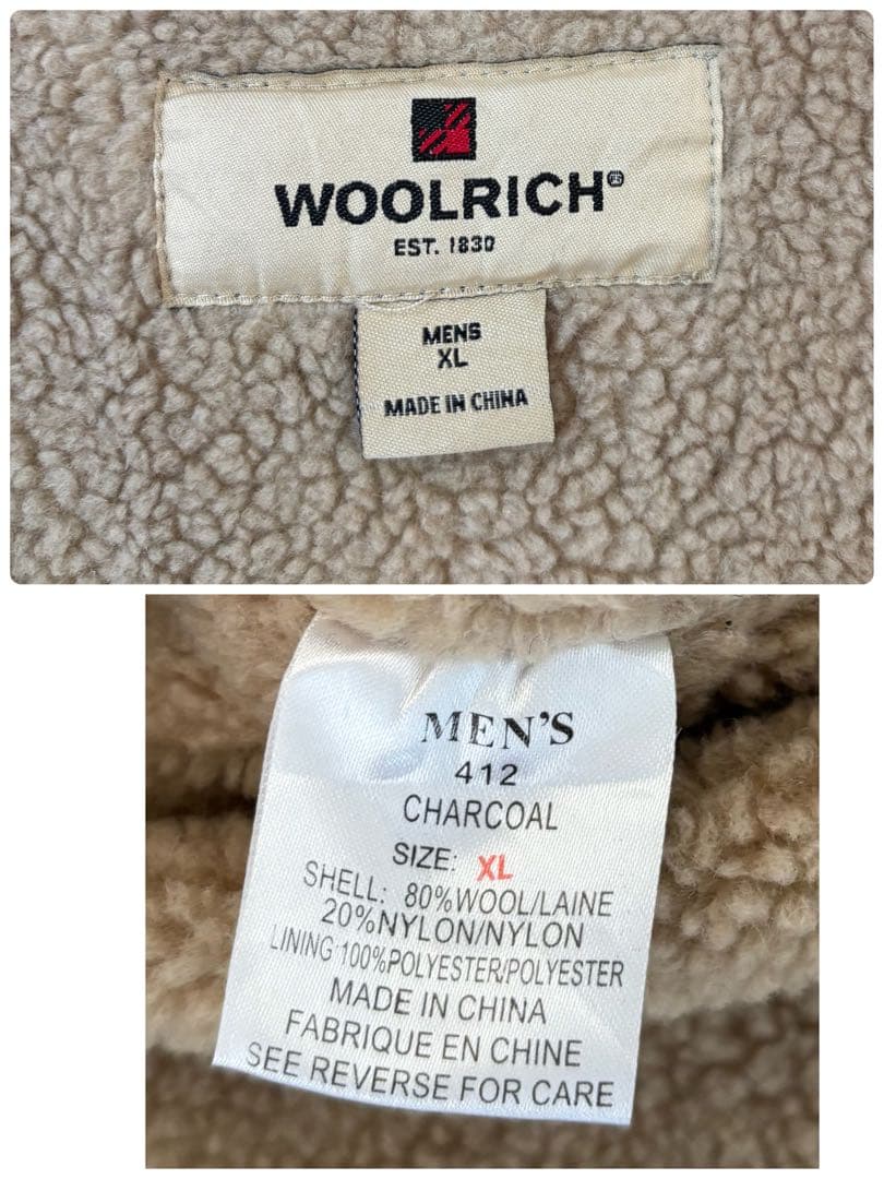 WOOL RICH ウールリッチ　無地　裏地ボア　ウールベスト