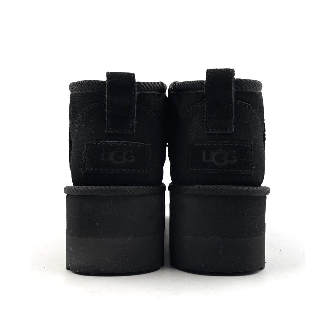 《未使用級》UGG アグ 厚底 ショート ムートンブーツ ブラック 黒 22cm